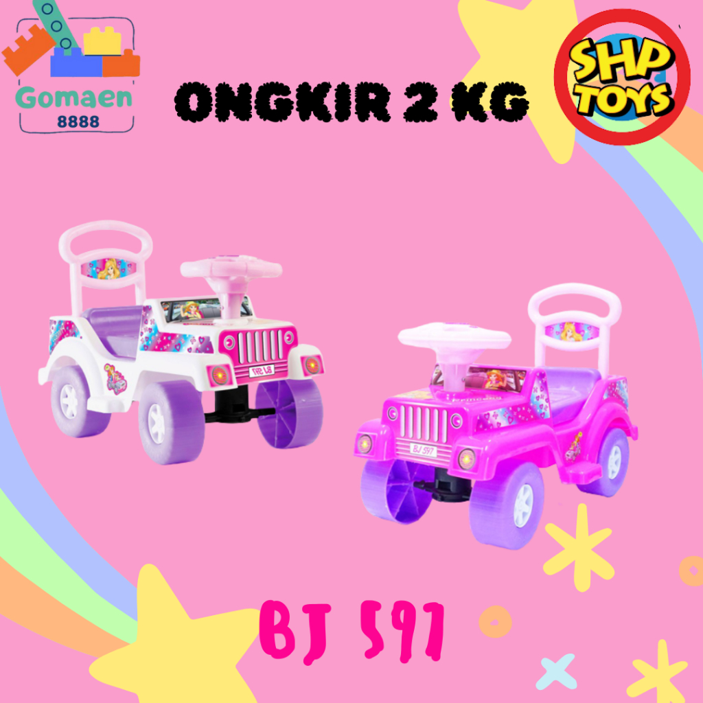 BJ 597 SHP Toys - Mainan Anak Maenan Mobil Mobilan Anak dorong Dorongan Murah Pink Lucu