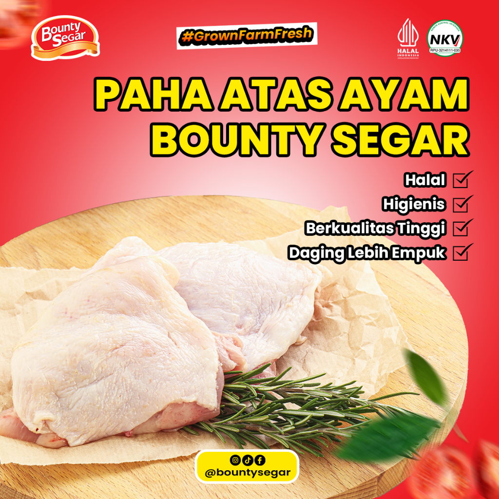 

Paha Atas Ayam Sehat & Higienis 450-500gr / 950-1000gr | Premium Quality, Halal, Bergizi