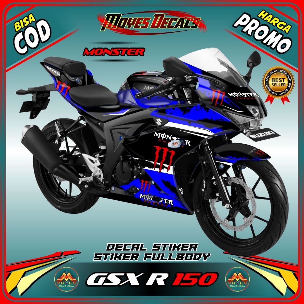 Decal Motor GSX 150R - Stiker Motor GSX 150R Fullbody Premium - Variasi Motor Suzuki GSX 150R MONSTE