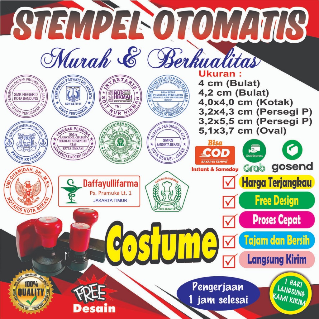 

Stempel Sekolah / Yayasan / Instansi Pemerintahan / Kementerian Desain Custom
