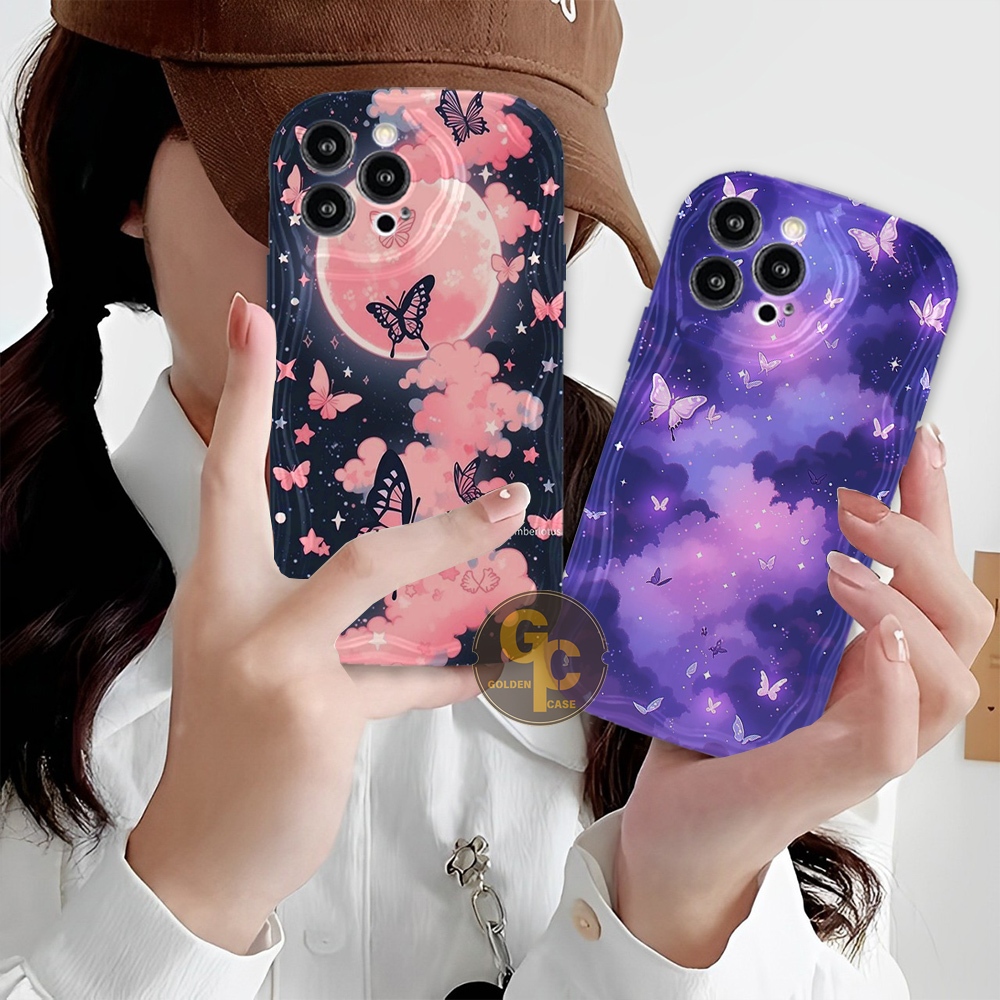 [GCS01] Case Gelombang untuk OPPO A5s A12 A7 A3S A5 Motif Butterfly lucu - Case Kekinian - Case Kere