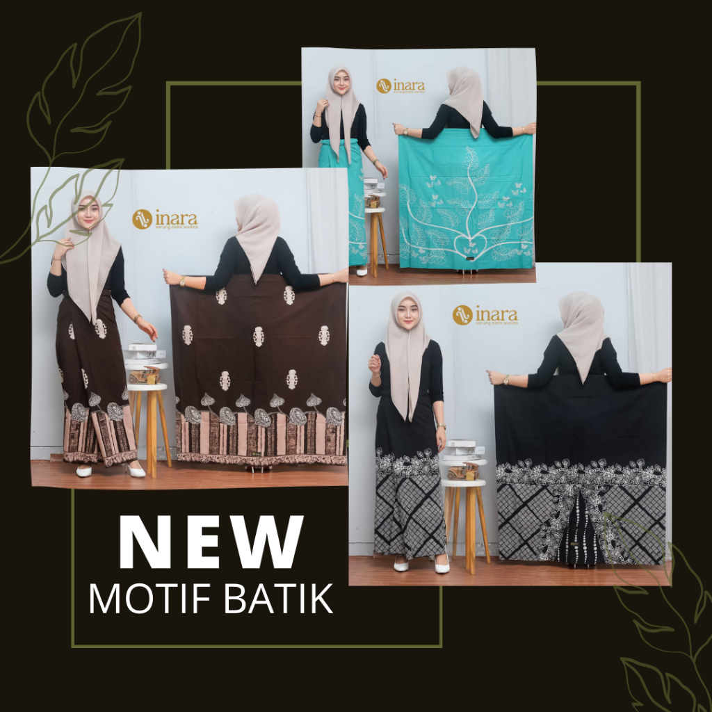 New Motif Sarung Batik wanita santriwati kain katun batik cap inara