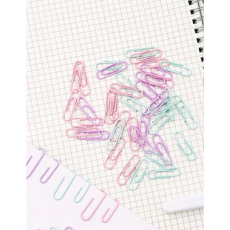 

My Stationery 80pcs Klip kertas Paper Clip Warna Metalic Penjepppit Kertas Amplop Aesthetic