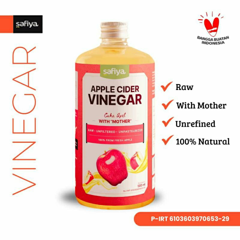 

Cuka Apel Safiya 500ML Apple Cider Vinegar With Mother