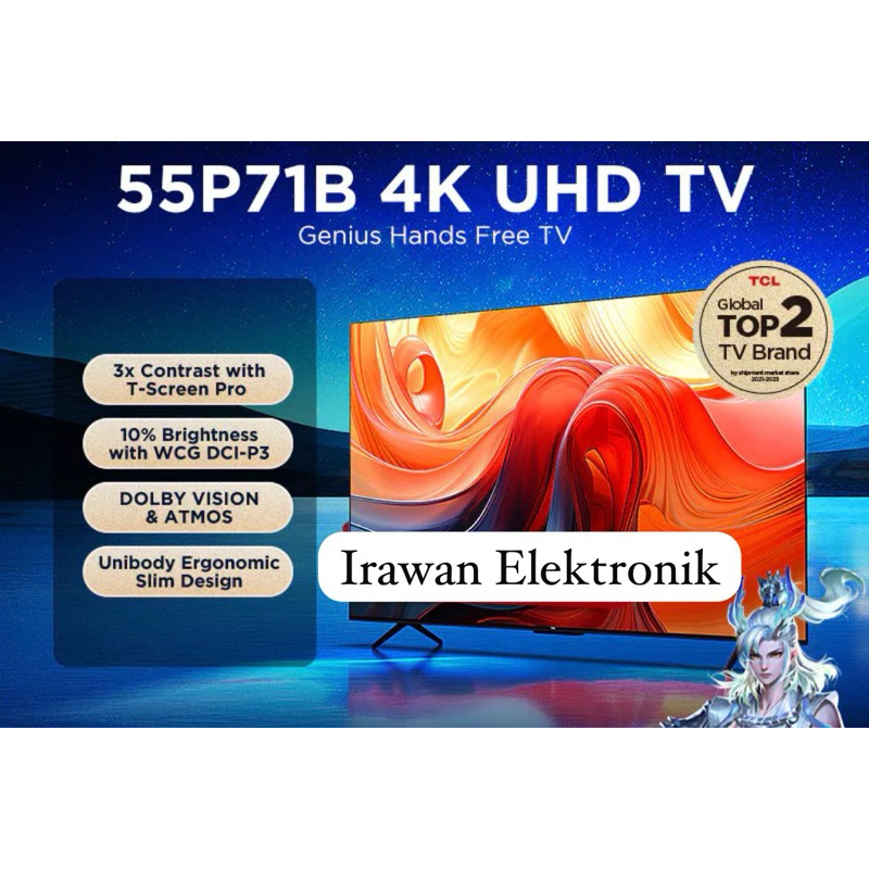 Luar Kota TCL Smart Android TV 55P71B 55P71 P71 P71B 55A30 55 A30 55A50 55 A50 4K HDR Android 11 Goo