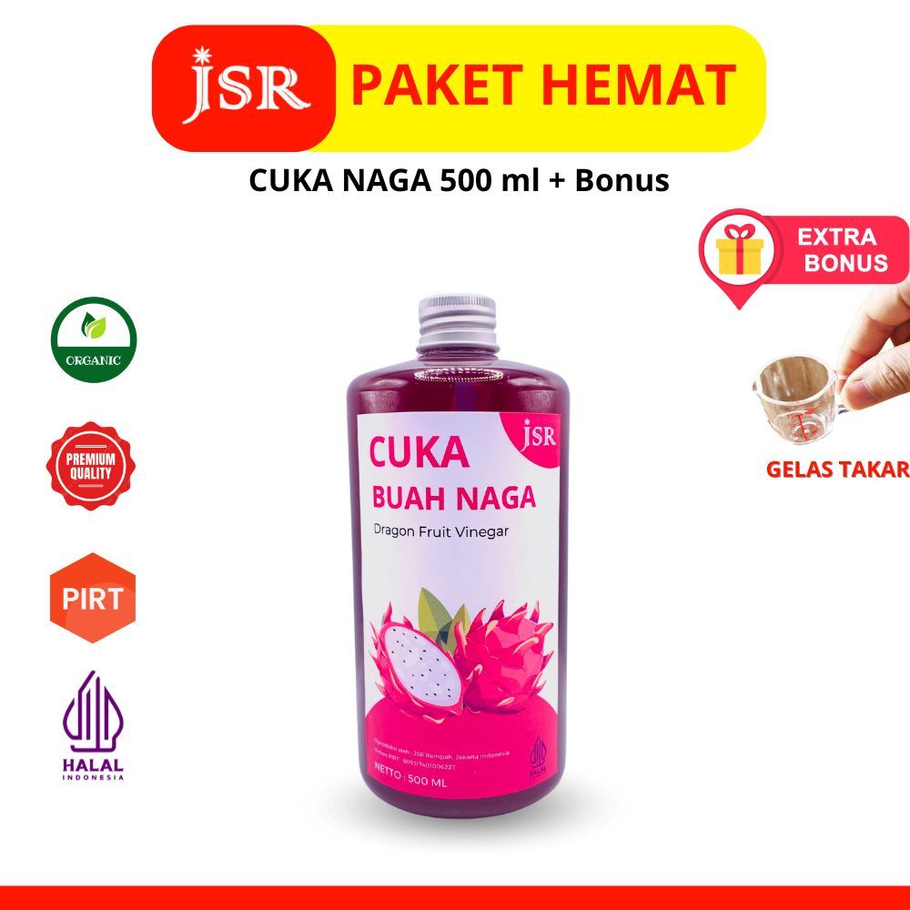 

Cuka Buah Naga Asli Original Dragon Fruit Vinegar With Mother JSR Rempah 500 ml