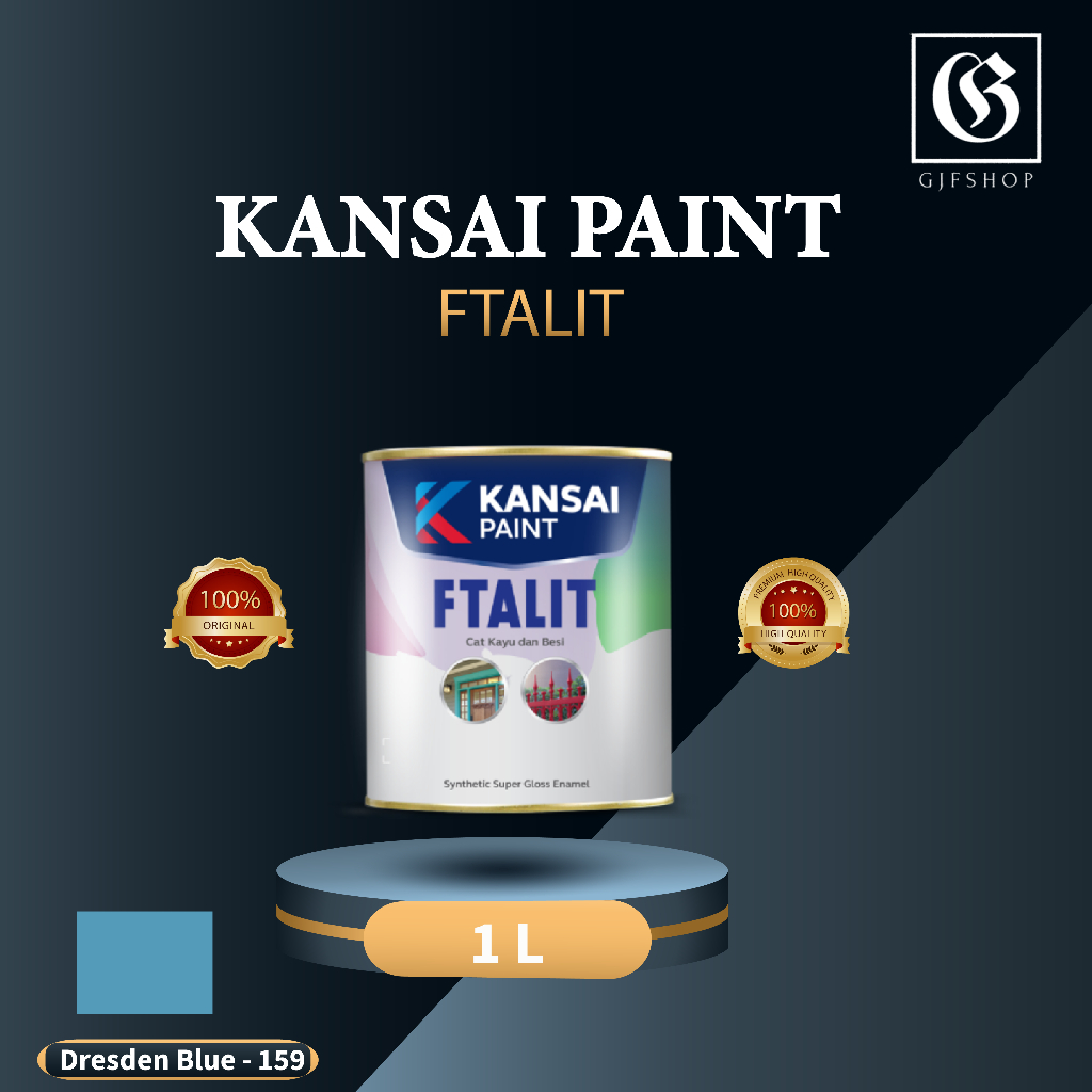 Cat Minyak Besi Kayu Ftalit Kansai Paint 159 dresden Blue 1kg