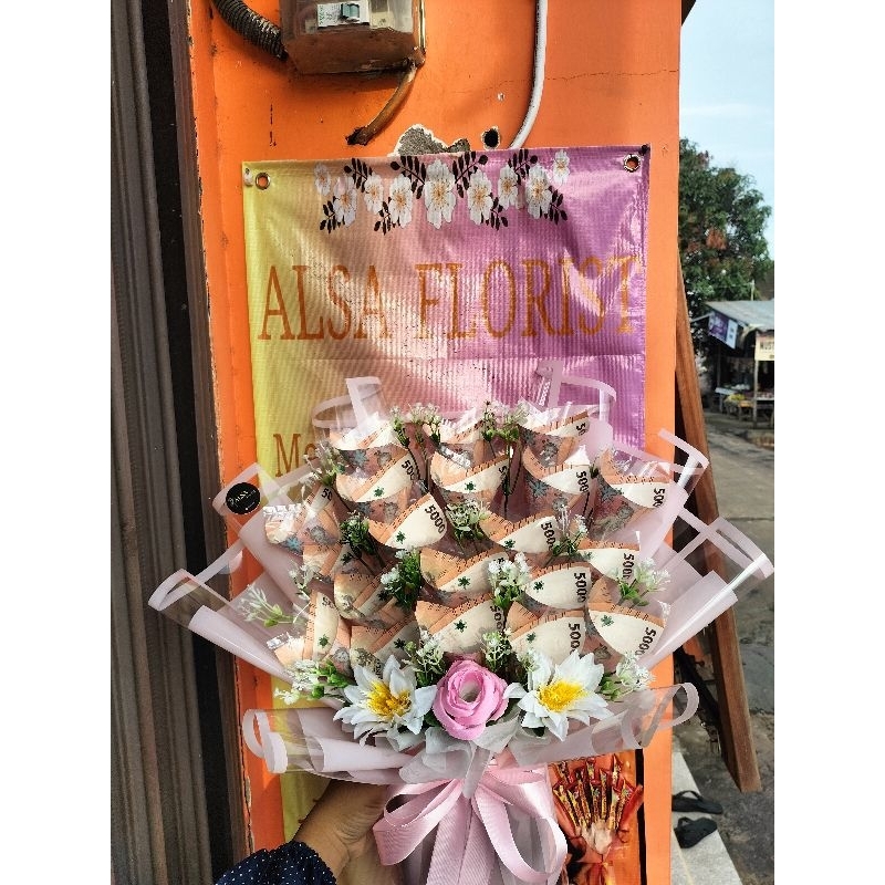 Bouquet uang 20 lembar