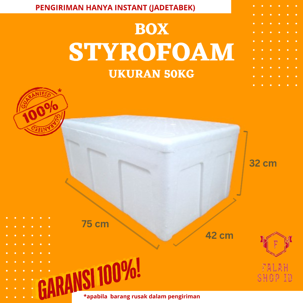 STYROFOAM BOX  AG 75 HARD 30 KG Sampai 50 KG 75 x 42 x 32 CM / Cargo / Container / Box Buah / Box Ta