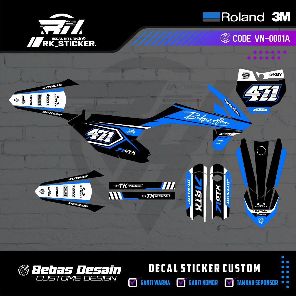 DECAL STIKER KTM 85 2020 - KTM 250 2017 - KTM 250 2020-2022 - KTM 85 2014-2016 - PREMIUM FULLBODY CU