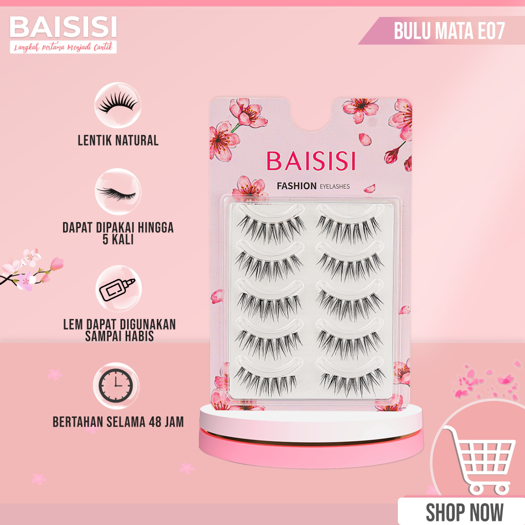 Serat Kapas Premium Baisisi E07 Thai V shape Bulu Mata Palsu + Lem Bulu Mata Eyelash Extention | Eye