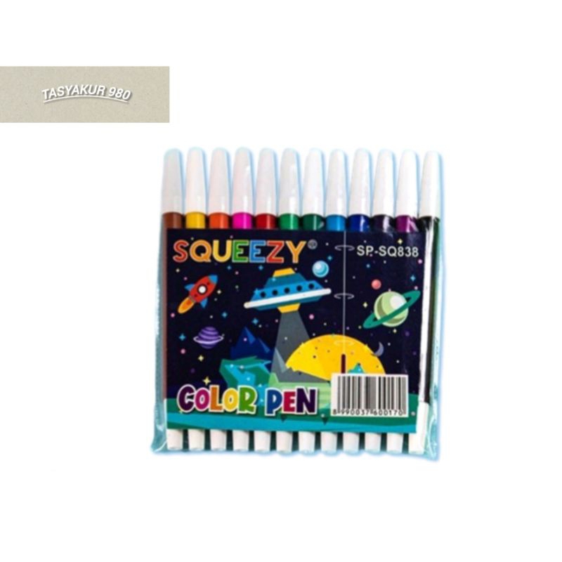 

Spidol Pewarna - Warna SQUEEZY COLOR PEN SP - SQ838 1 PAK ISI 12