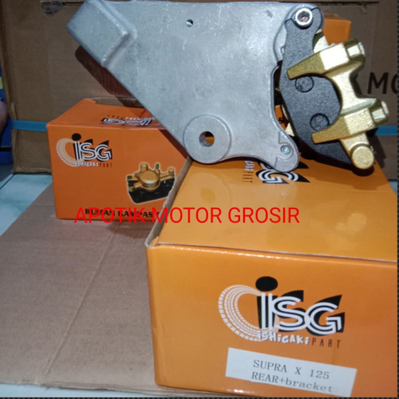 KALIPER CALIPER CAKRAM HONDA BELAKANG + BREKET SUPRA X 125 KUALITAS ORIGINAL ISG