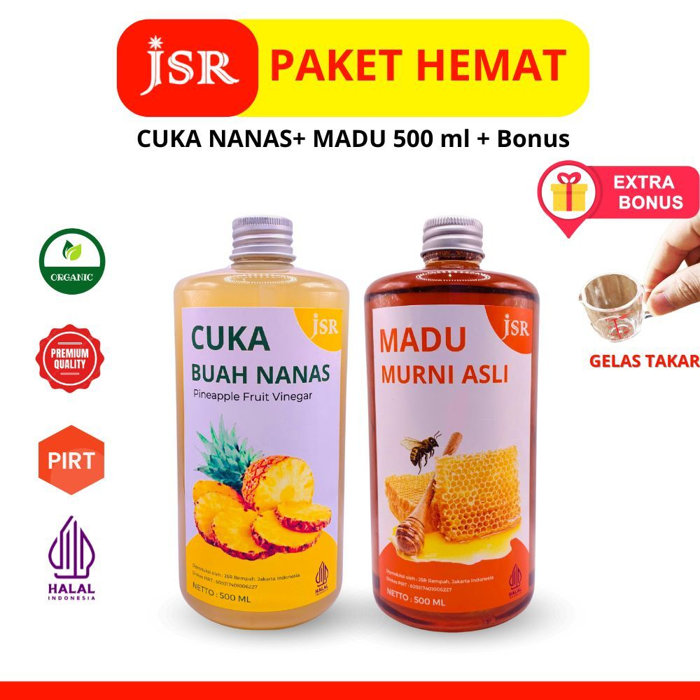 

BUNDLE HEMAT CUKA NANAS dan MADU ASLI 500 ML JSR Rempah