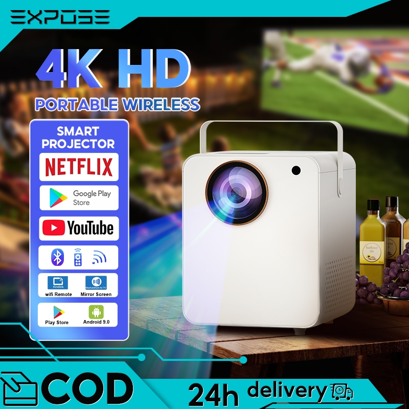 Proyektor mini proyektor Android 12.0 8000 lumens 1080P FHD Home-Theater Proyektor Proyektor Mini Po