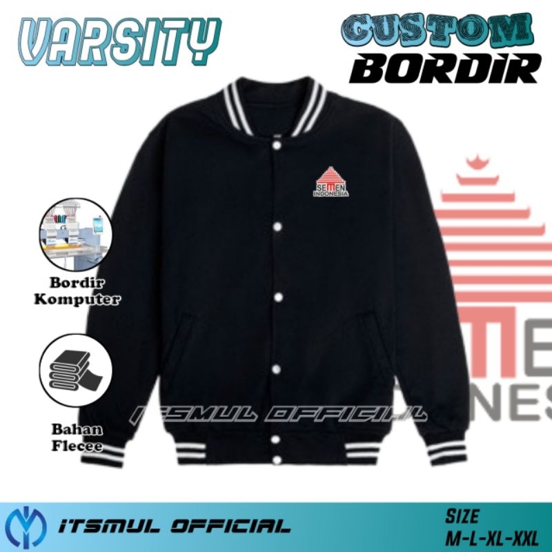 Jaket Varsity Semen Indonesia Bordir Custom