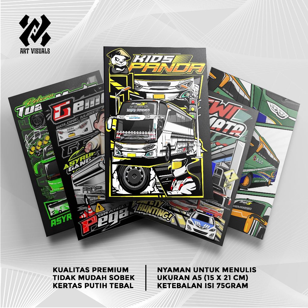 

art.visuals - Buku Tulis Sekolah Custom Tema Bus Mania Terlengkap Termurah Grosir Model Bebas Pilih Foto