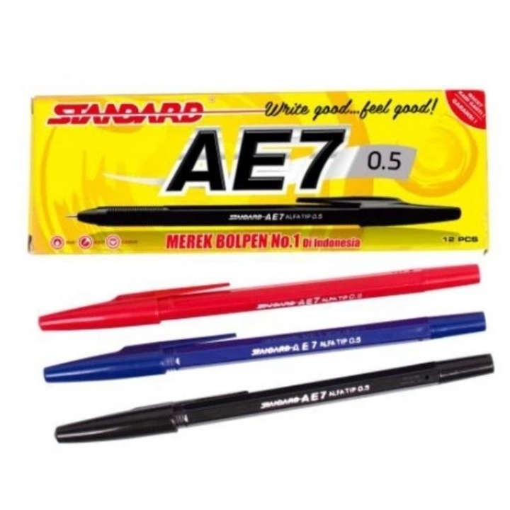 

Pulpen Standard AE7 5mm Ballpoint pen Standar 12pcs