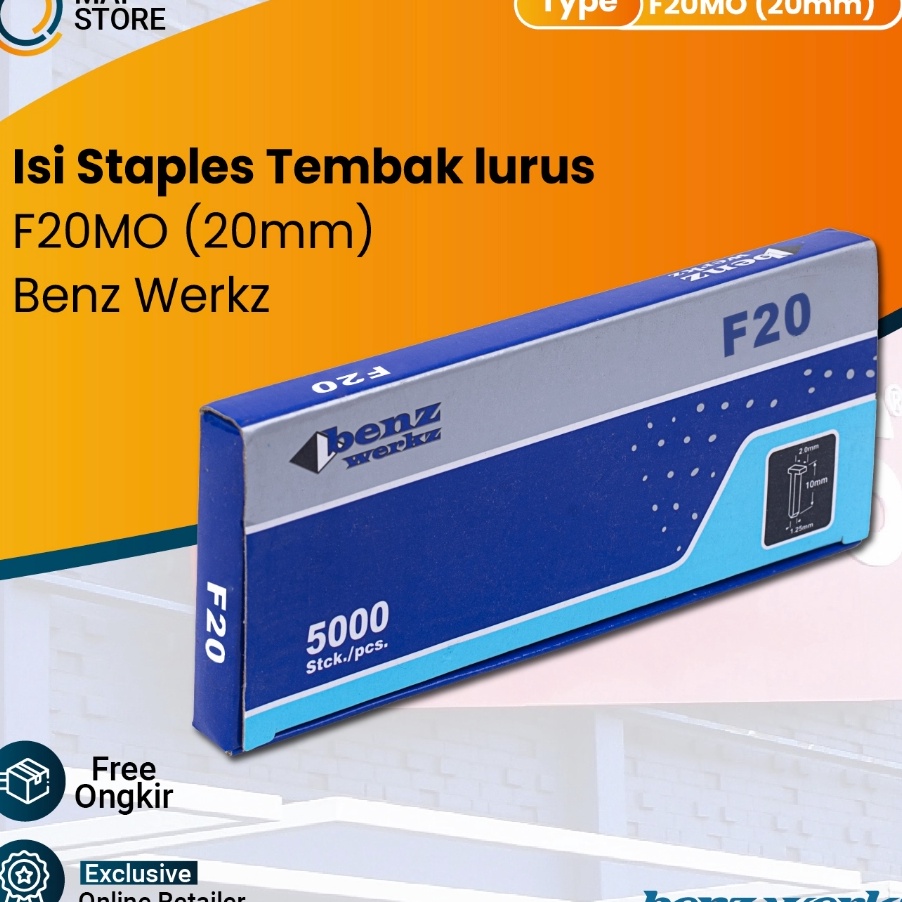 

LIMITLESS Industrial Staples Isi staples tembak angin Paku mabel By Benz F 2 MO