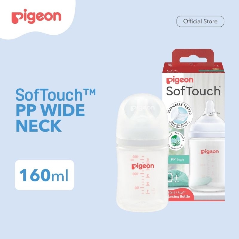[ BISA PILIH WARNA ] PIGEON BABY Soft Touch Peristaltic Plus PP Nipple Wide Neck 160ml/240ml
