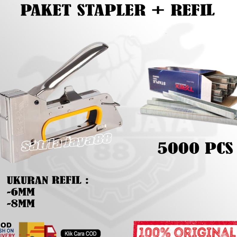 

PROMO TERMURAH Paket Stapler Tembak ukuran isi refil refill 6 8mm Cekrekan Stepler Motor Pengokot Hekter Tacker Staples Sofa Staples Jok BELTER 2 IN1 414MM TERMURAH