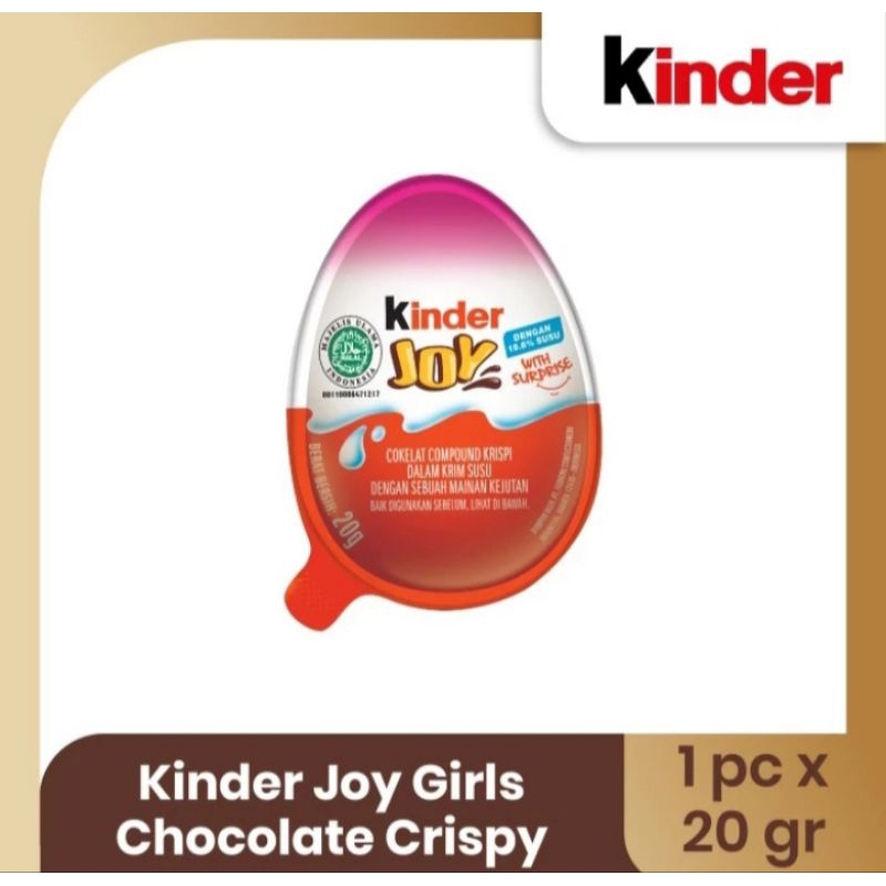 

KINDER JOY GIRLS/BOYS CHOCOLATE CRISPY 20GR