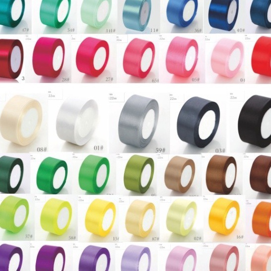 

LIMITED 22 Meter Pita Satin Premium Impor lebar 4 cm untuk bucket bunga kado dll part 1 Harga per Roll 22 Meter