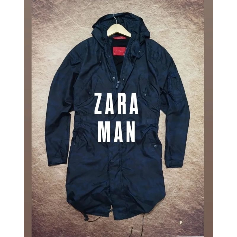 jaket parka pria ZARA MAN motif como seperti baru recomend bekas/second/preloved