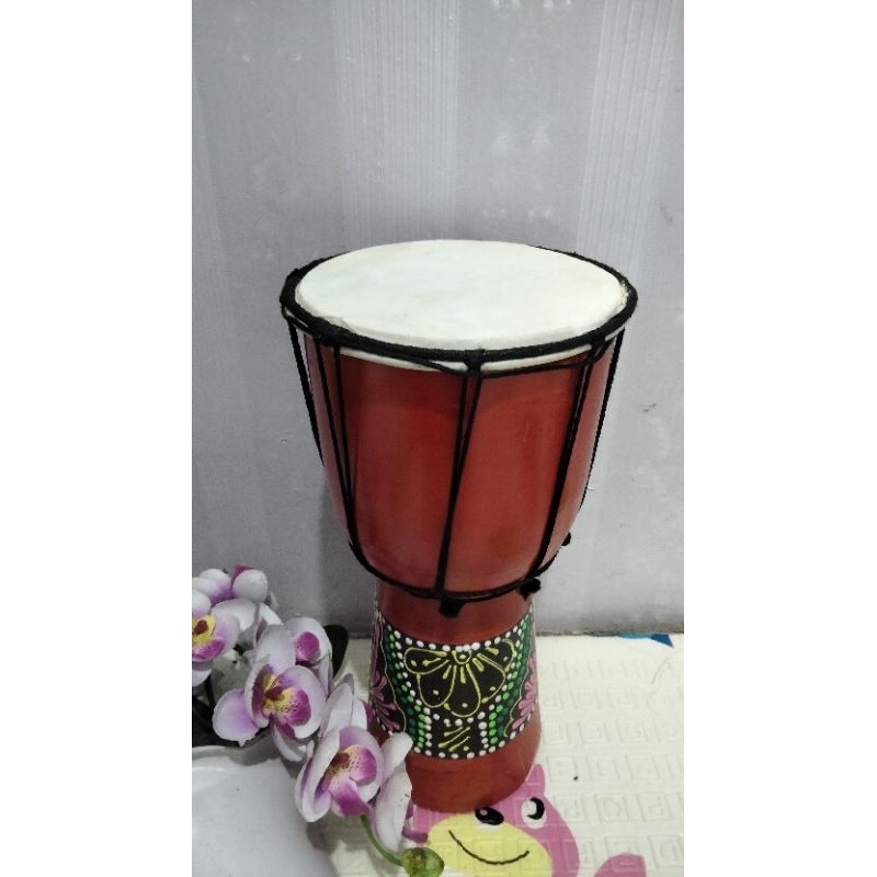 Kendang jimbe ukuran 30 cm, mainan tradisional anak, asli Blitar Jawa Timur