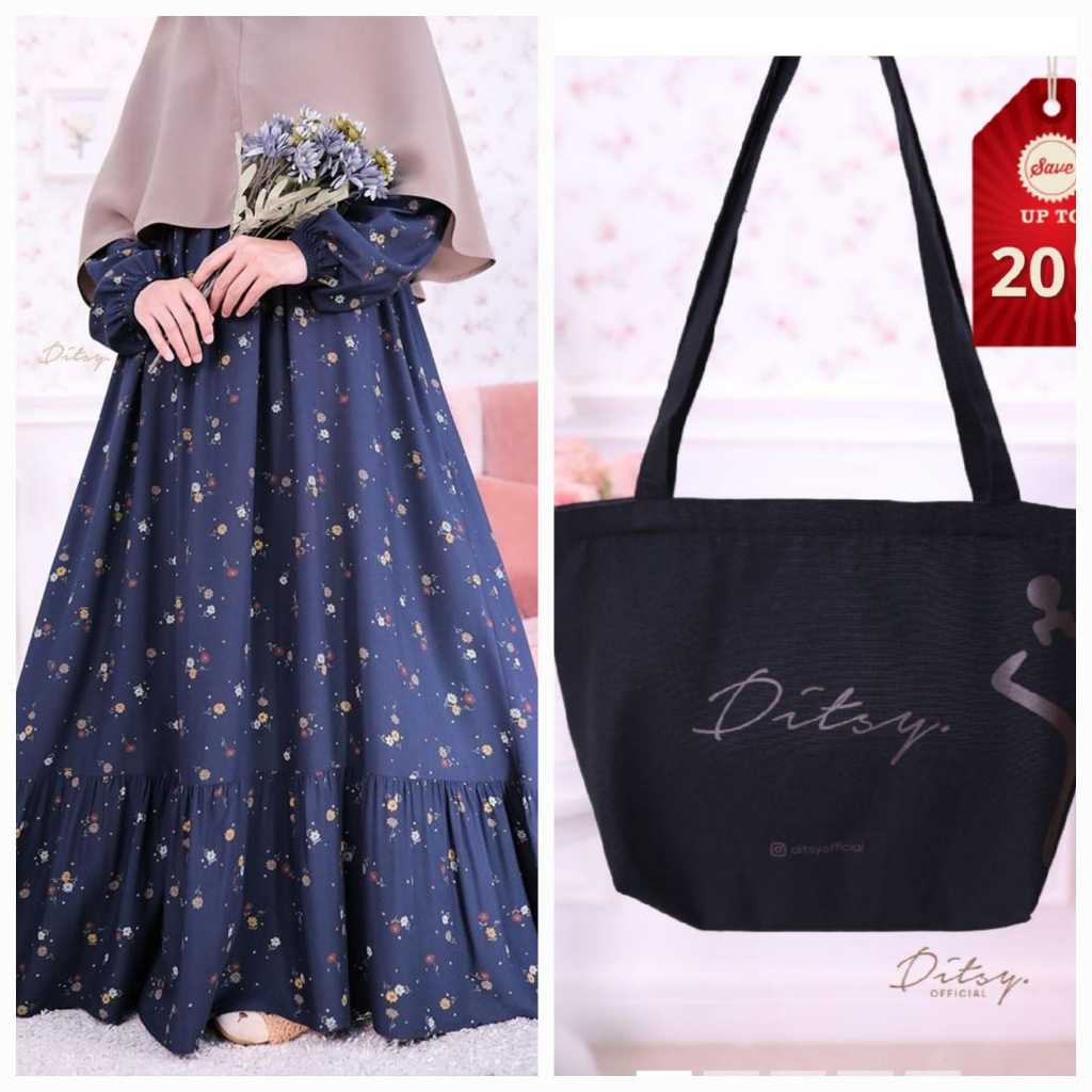 DITSY REJECT SALE AELITA MIDNIGHT M L TOTEBAG DITSY