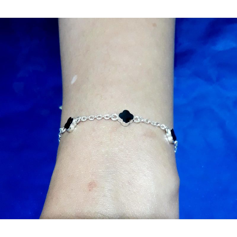 Gelang Serut Perak Asli Silver 925 Model Clover