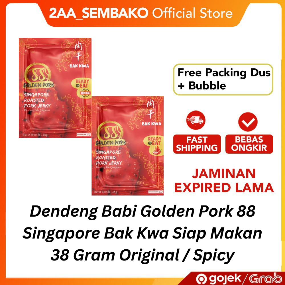 

Dendeng Babi Golden Pork 88 Singapore Bak Kwa Siap Makan 38 Gram Original / Spicy