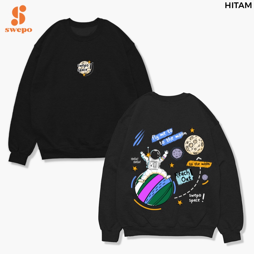 Langsung Beliii SWEPO Basic Sweater Swepo Space Sablon Size MXXL Pria  Wanita