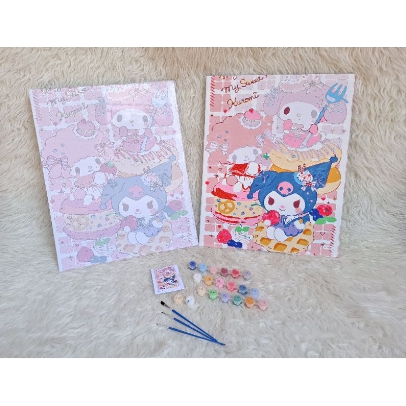 

Painting By Number SET with Kanvas melukis anak anak dewasa DIY karakter kartun lucu