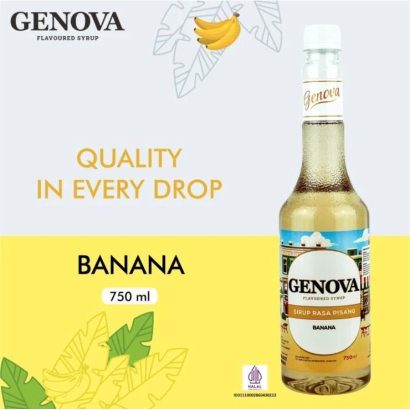 

Banana Syrup Genova 750 ml - Sirup Genova Rasa Pisang - Genova Syrup Premium