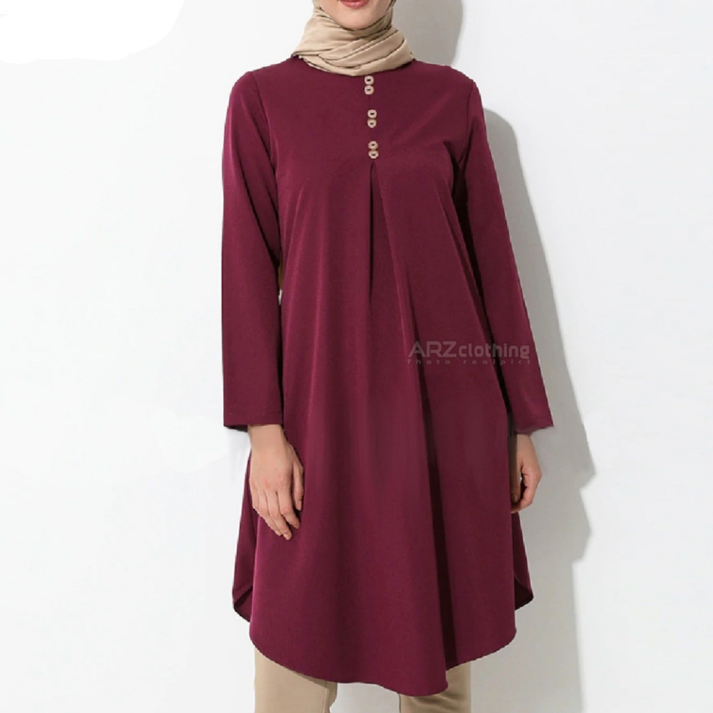 Atasan Wanita Simple Cantik Dan Elegan SIZE M L XL XXL 3XL JUMBO Tunik Terbaru Lengan Panjang - Paka