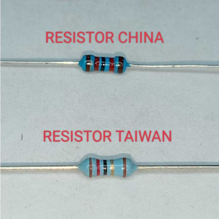 Resistor Metal Film 82K Ohm sampai 2M7 Ohm Toleransi 1 % Metal Film 0,25 Watt atau 1/4 Watt ORIGINAL