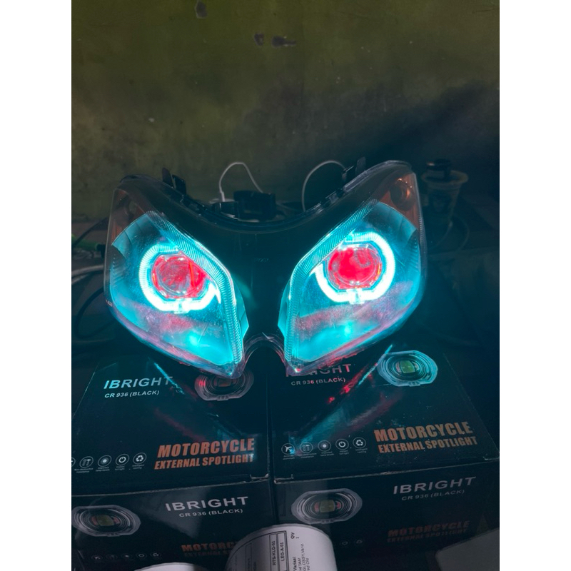Reflektor Lampu depan Plus Biled Projie Double Biled 2,5 inc Honda Vario Cw 110 Lama Karbu