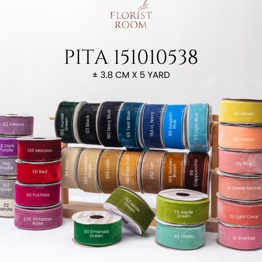 

BORONG SEBELUM KEHABISAN Pita 1511538 38cm x 5yard Velvet Ribbon Beludru