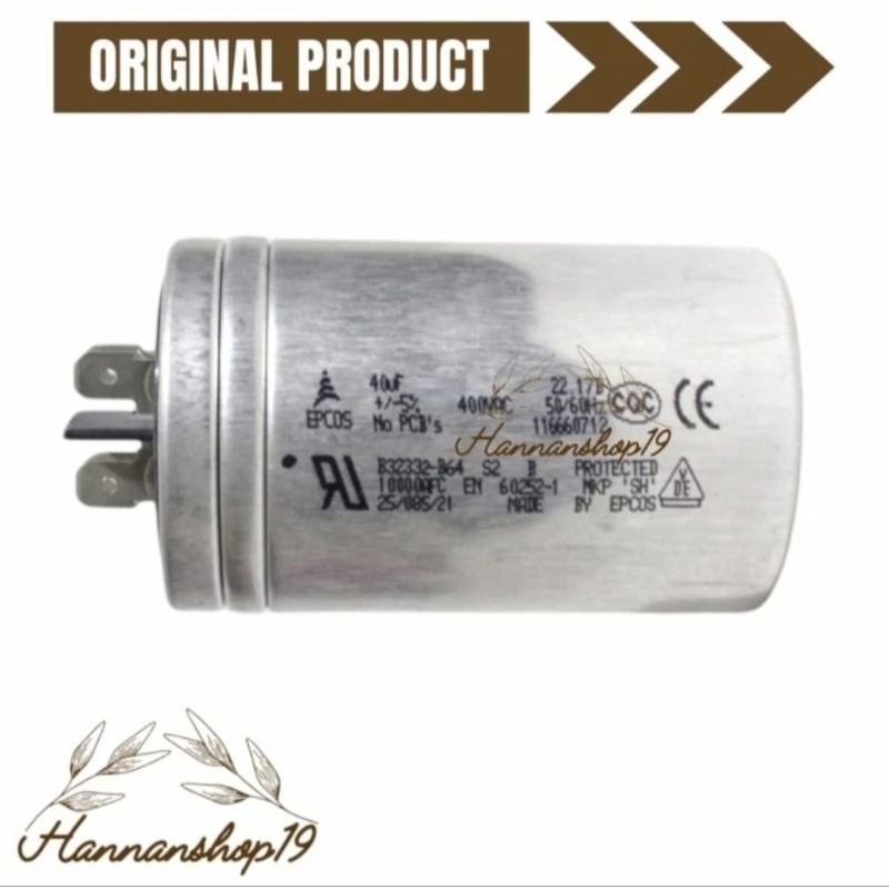 Kapasitor AC Original Panasonic 2pk 40uf, Capasitor AC Original Panasonic 2pk 40uf, Kapasitor Origin