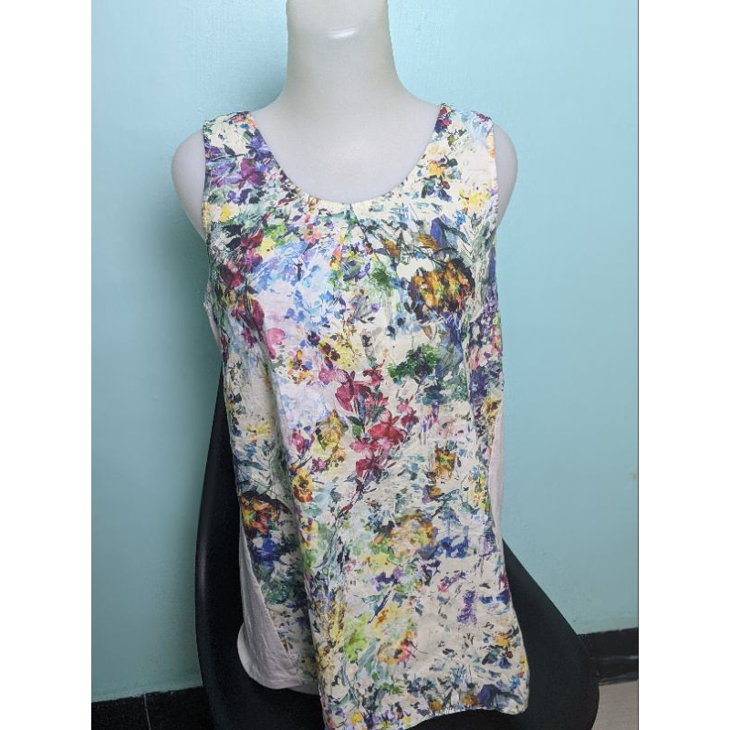 FLORAL TOP KOREA VINTAGE OUTFIT PANTAI SEKEN