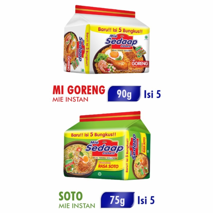 

Sedaap Mie Instan Goreng Isi 5 Per Bag 80g