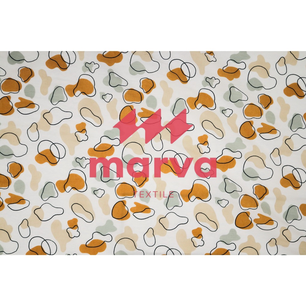 Kain Batik Meteran Premium Bahan Satin motif abstrak warna putih by Marva textile