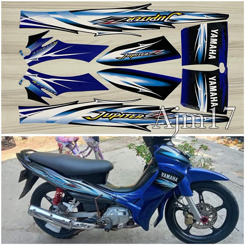 STIKER STRIPING JUPITER Z BURHAN 2007 BIRU HITAM