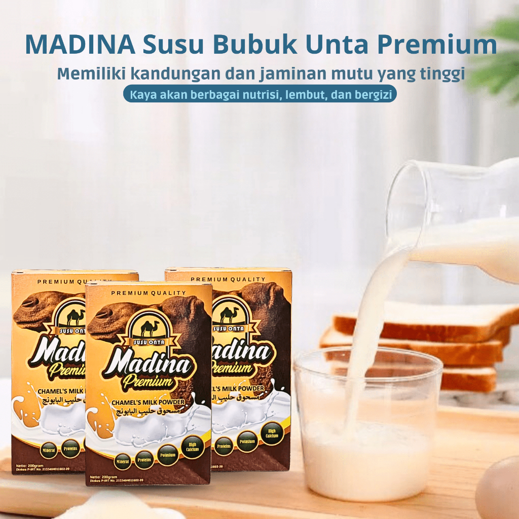 

Susu Onta Bubuk Box Madina Premium 200 gram susu unta