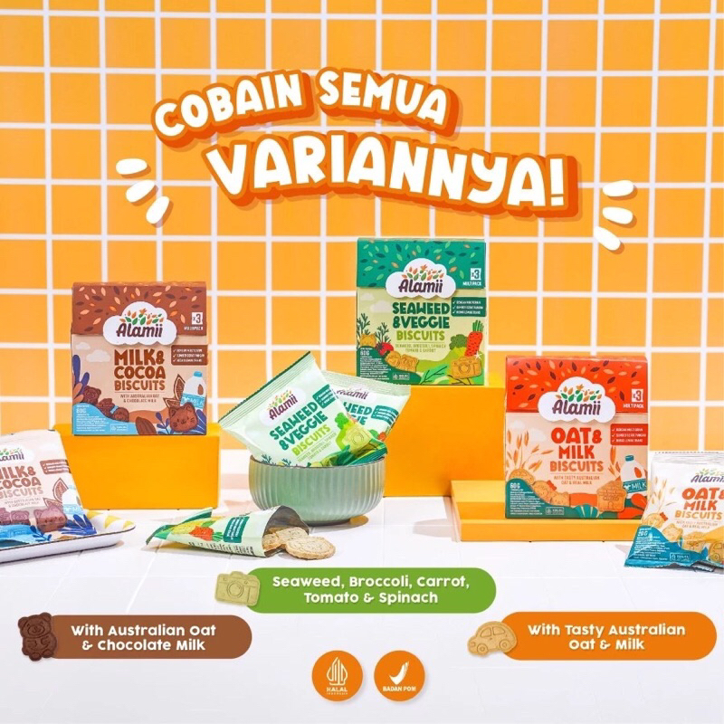 

Alamii Multigrain Biskuit | Cemilan Biskuit Anak Sehat | Gluten Free Cookies HALAL BPOM