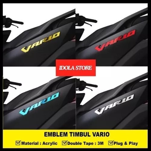 Emblem Vario Timbul 3D Emblem Vario Timbul Sticker Logo Vario 110 125 150 160 Universal