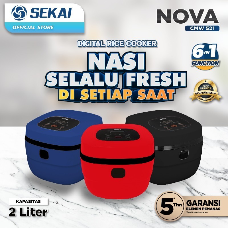 SEKAI Rice Cooker Digital CMW 521 Low Carbo / Penanak Nasi - Hitam