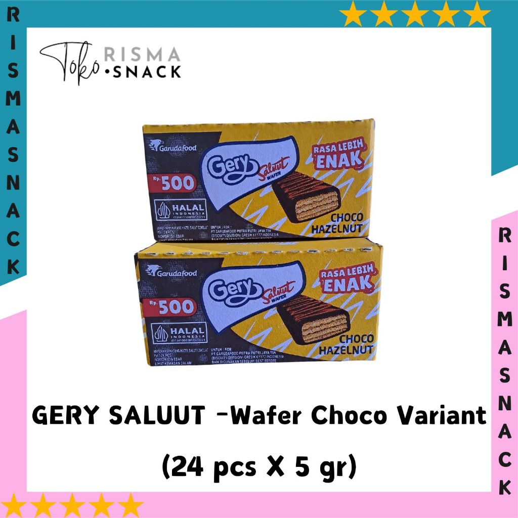 

Gery Saluut Wafer Chocolate All Variant kemasan (24pcs x 5gr)