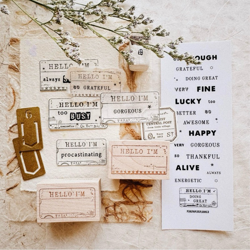 

Penspapersplanner Hello I’m Series Rubber Stamp